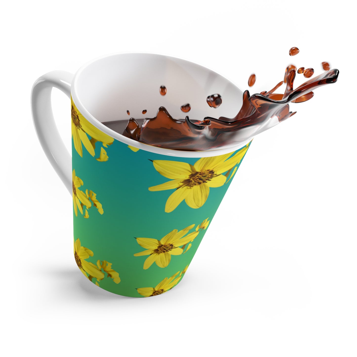 Sunflowers in the Field- Vibrant Latte Mug