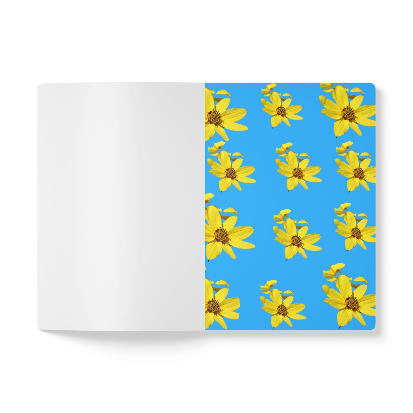 Floral 'Journal / Diario' Softcover Notebook — Bilingual Bright Yellow Flower Journal