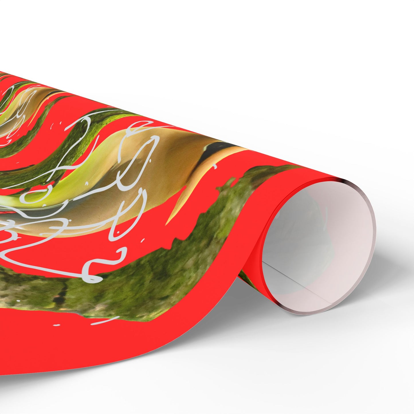 Christmas Cedar Waxwing  Wrapping Paper Roll — Festive Red Holiday Gift Wrap
