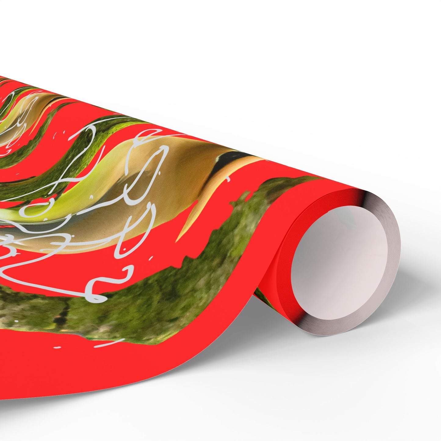 Christmas Cedar Waxwing  Wrapping Paper Roll — Festive Red Holiday Gift Wrap