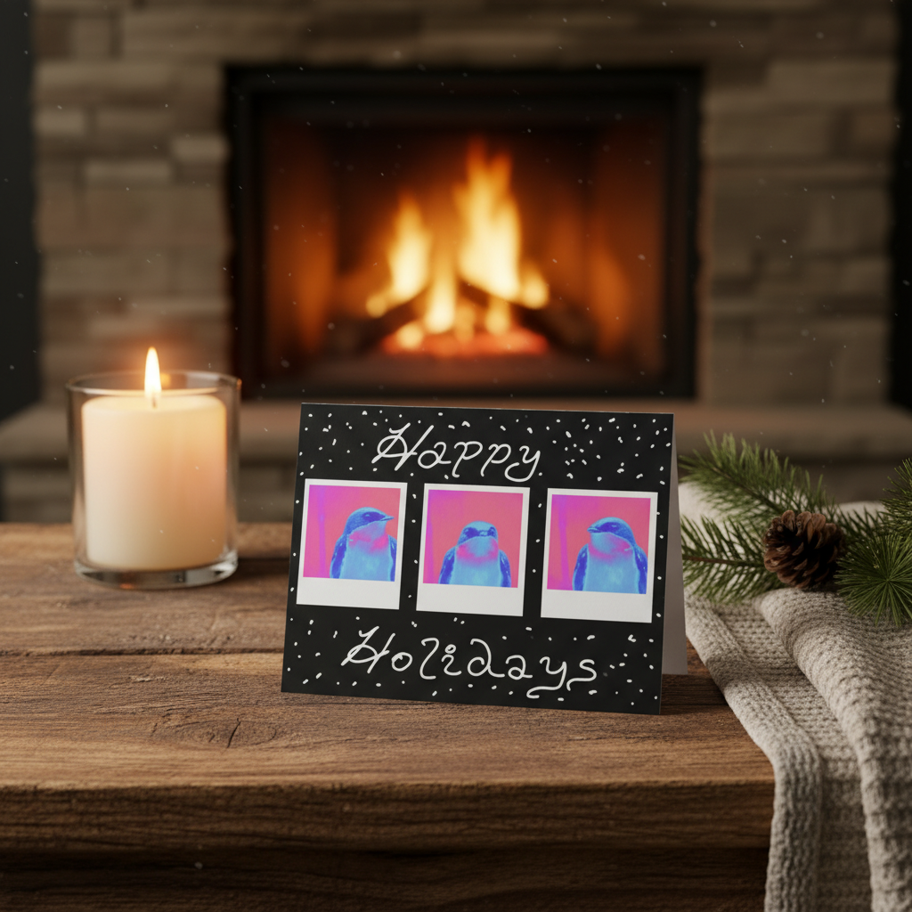 Tony the Tree Swallow Holiday Card Mockup